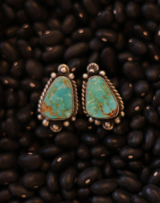 Elouise Kee Kingman Turquoise Stud Earrings - Style #3