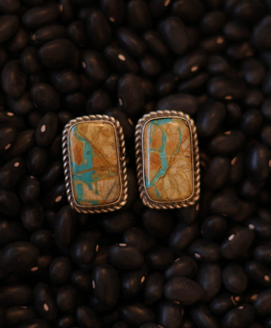 Irene Kee Boulder Turquoise Stud Earrings