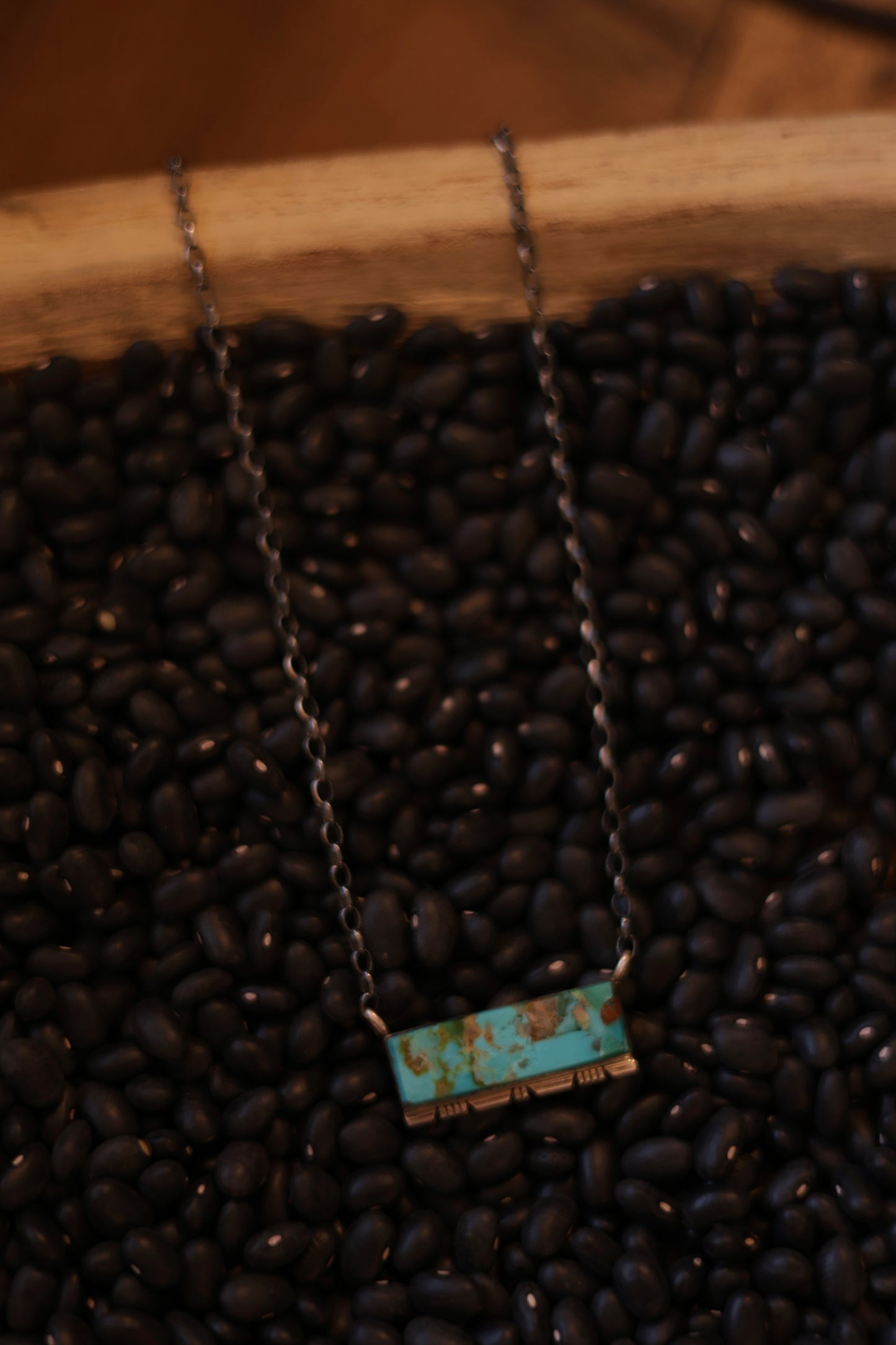 Kingman Turquoise Inlay Bar Necklace