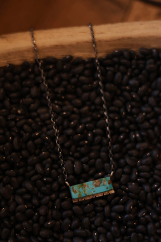 Kingman Turquoise Inlay Bar Necklace