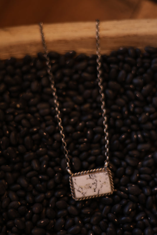 White Buffalo Bar Necklace