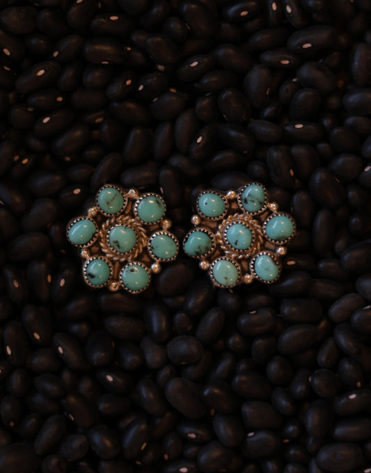 Kingman Turquoise Cluster Earrings