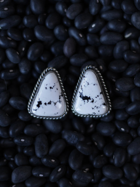 Chassity Belone White Buffalo Stud Earrings