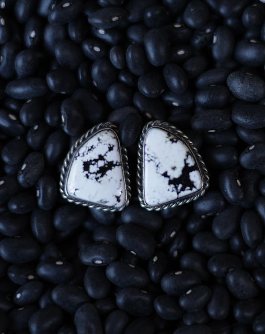 Elouise Kee White Buffalo Stud Earrings