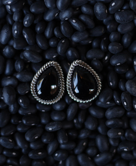 Freda Martinez Black Onyx Teardrop Earrings