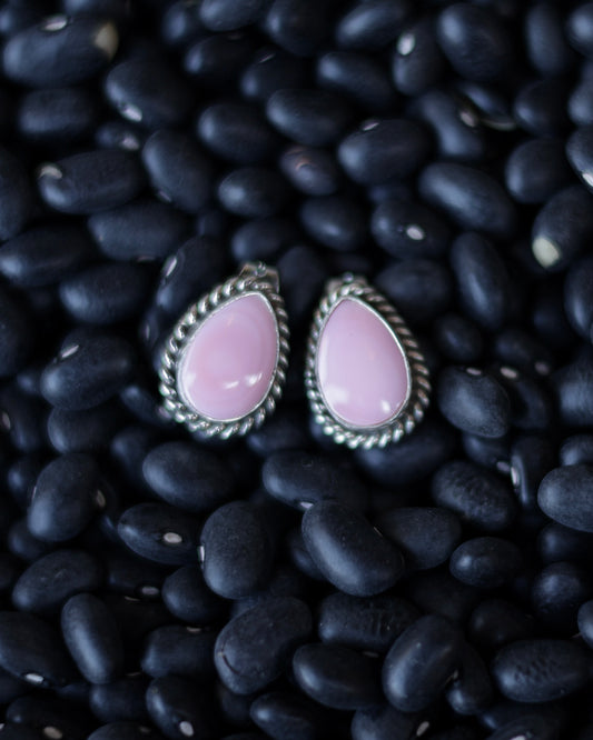 Trish Largo Pink Conch Stud Earrings
