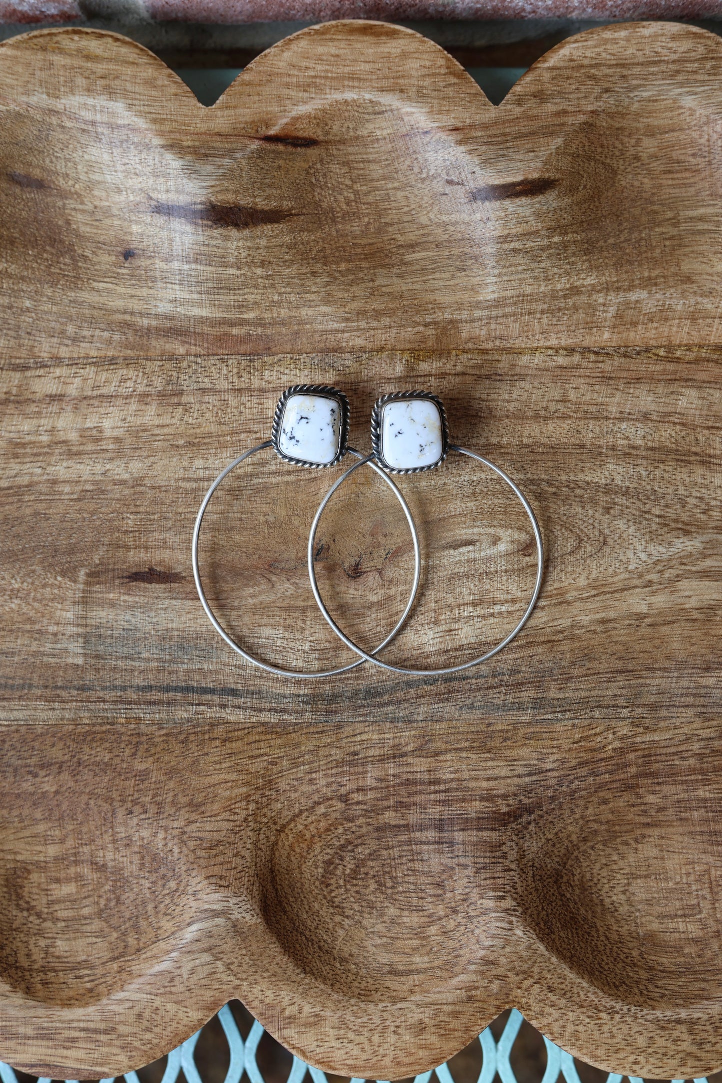 Elouise Kee White Buffalo Stud Hoop Earrings - Style #1