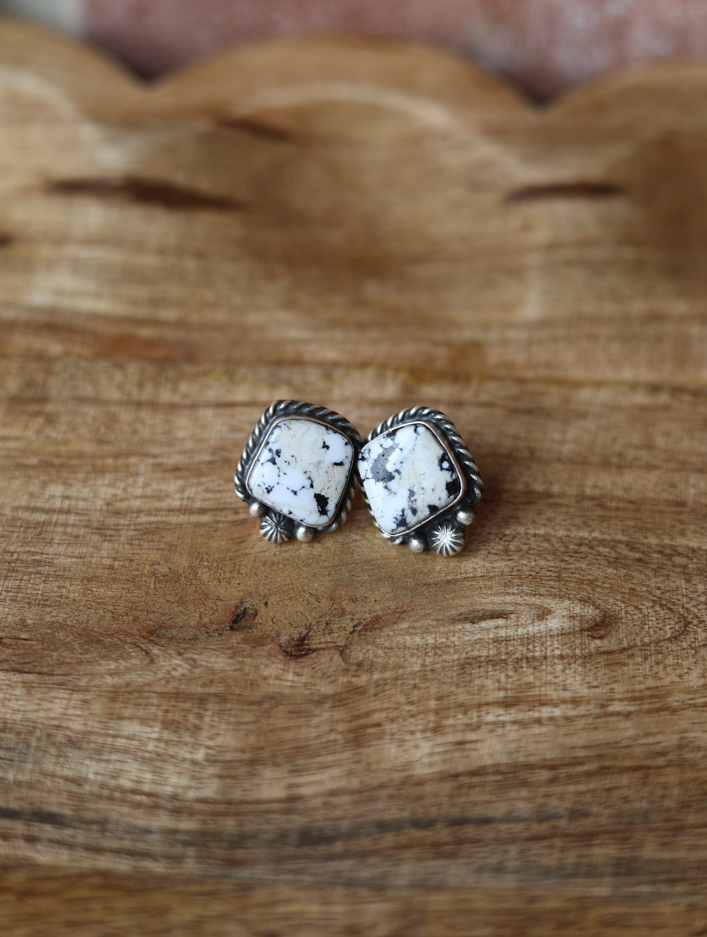 Chassity Belone White Buffalo Stud Earrings - Style #1