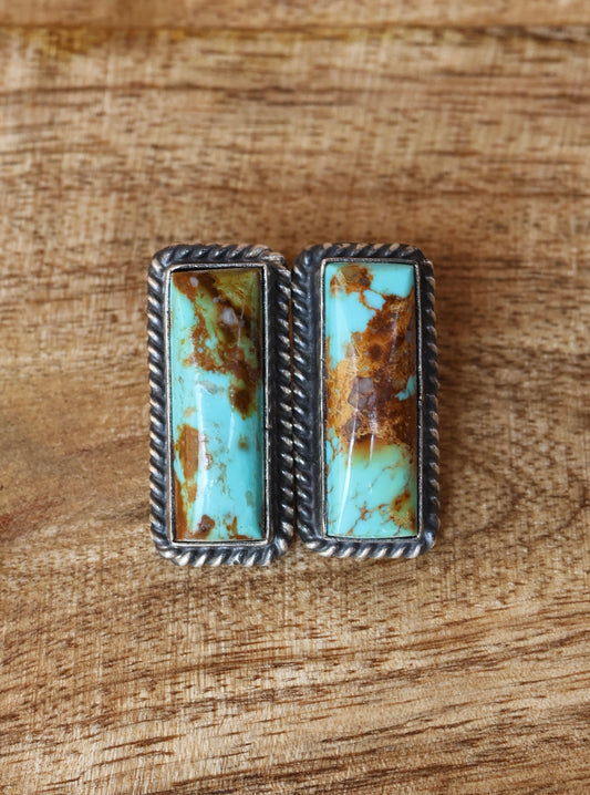 Judith Dixon Kingman Turquoise Stud Earrings