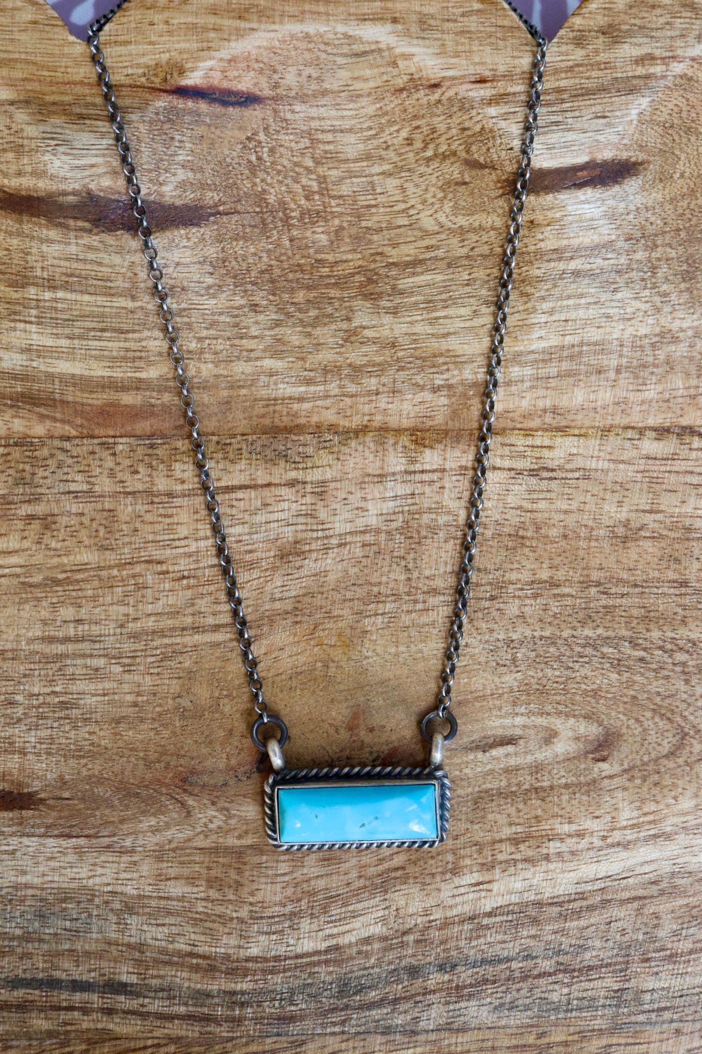 CUSTOM ORDER Johnny Dixon Kingman Turquoise Bar Necklace