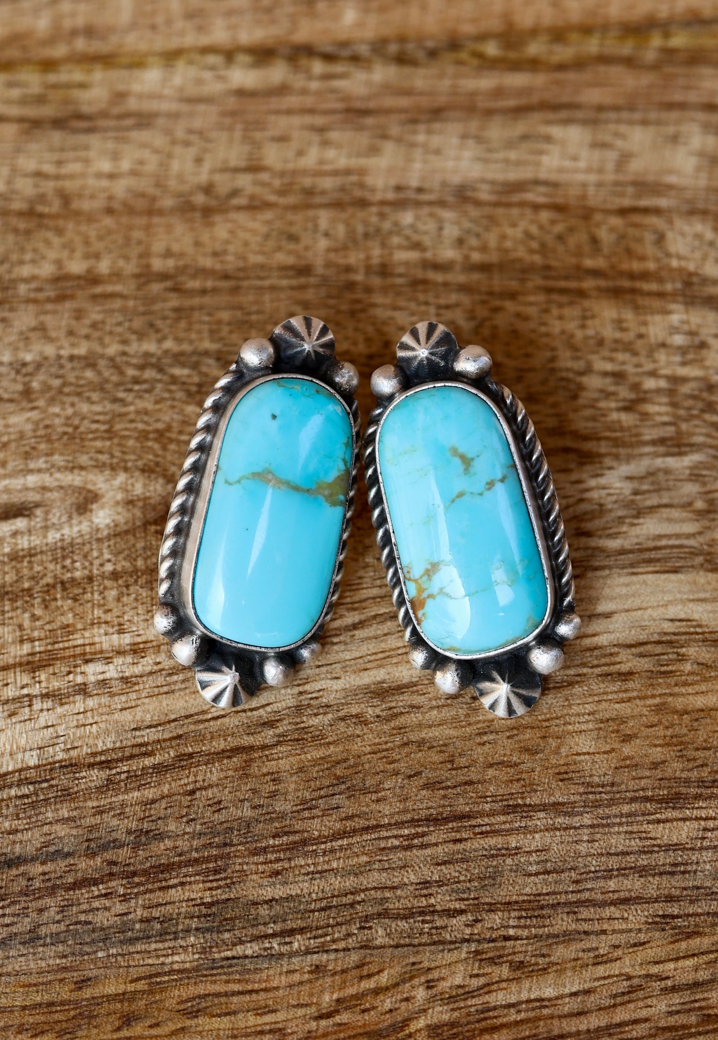 Chassity Belone Kingman Turquoise Stud Earrings - Style #2