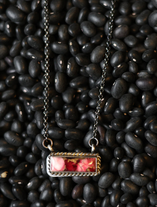 The "Diana" Dahlia Rose Mini Bar Necklace