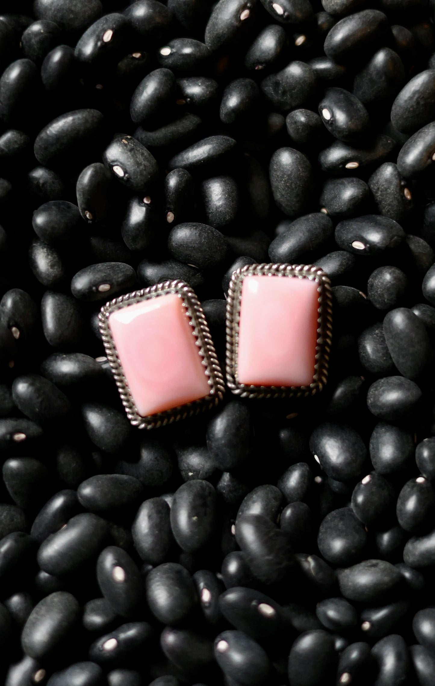 The "Poppy" Pink Conch Stud Earrings