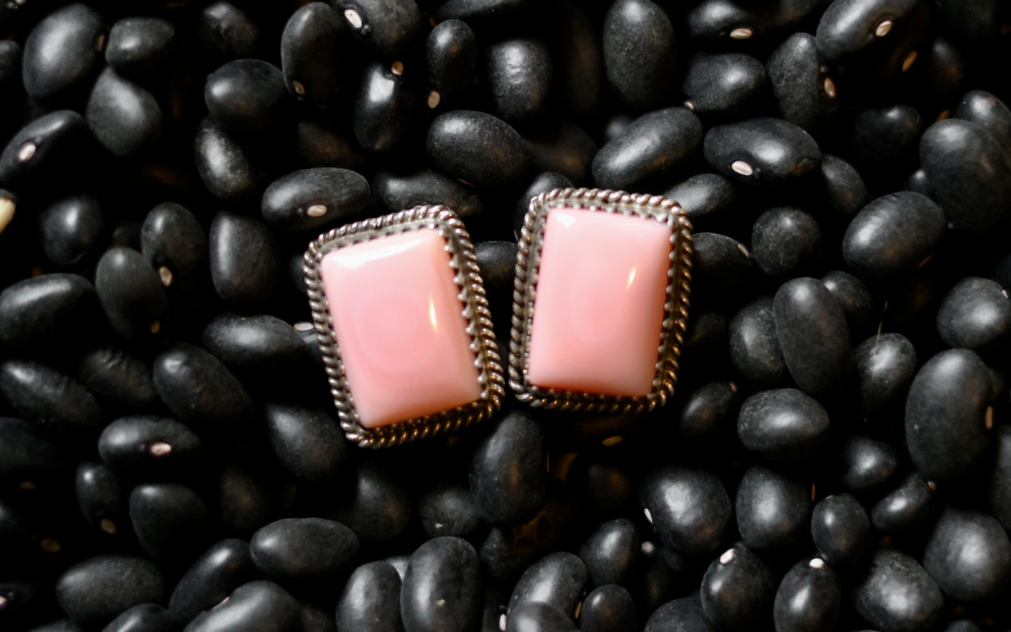 The "Poppy" Pink Conch Stud Earrings