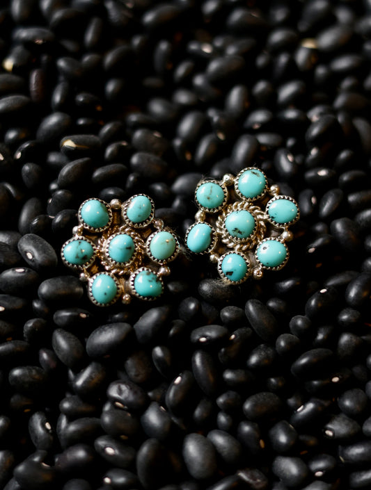 The "Carmen" Turquoise Cluster Earrings