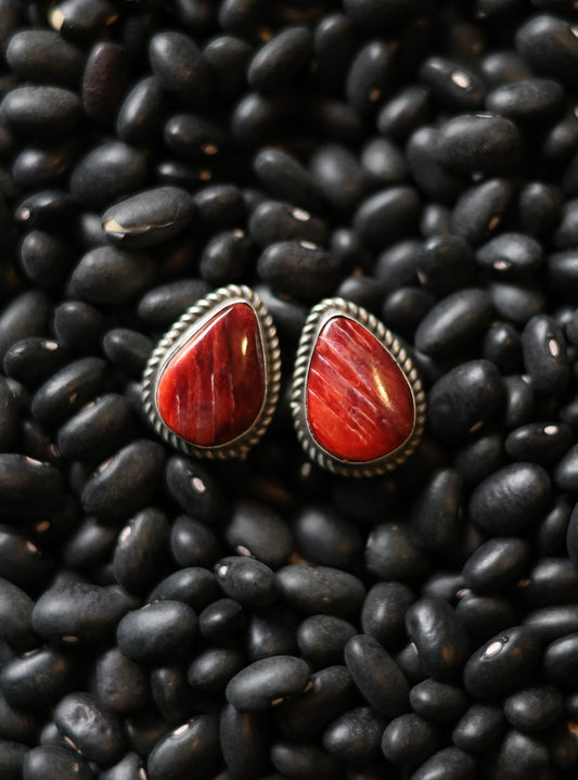 The "Rosie" Red Spiny Stud Earrings