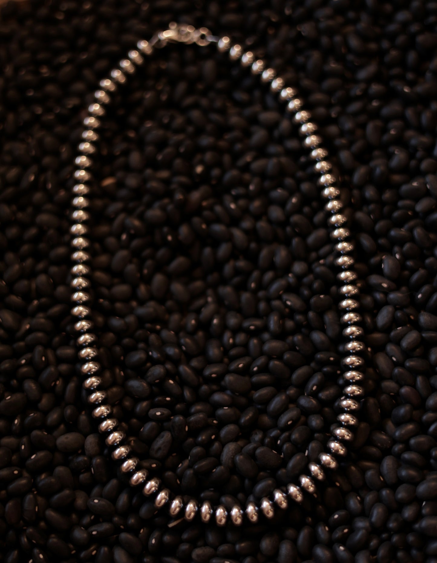 18" 8mm Rondelle Style Navajo Pearl Necklace