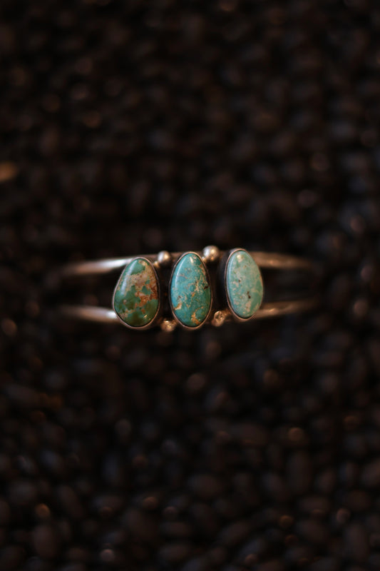 Augustine Largo Whitewater & Royston Turquoise Statement 3 Stone Cuff