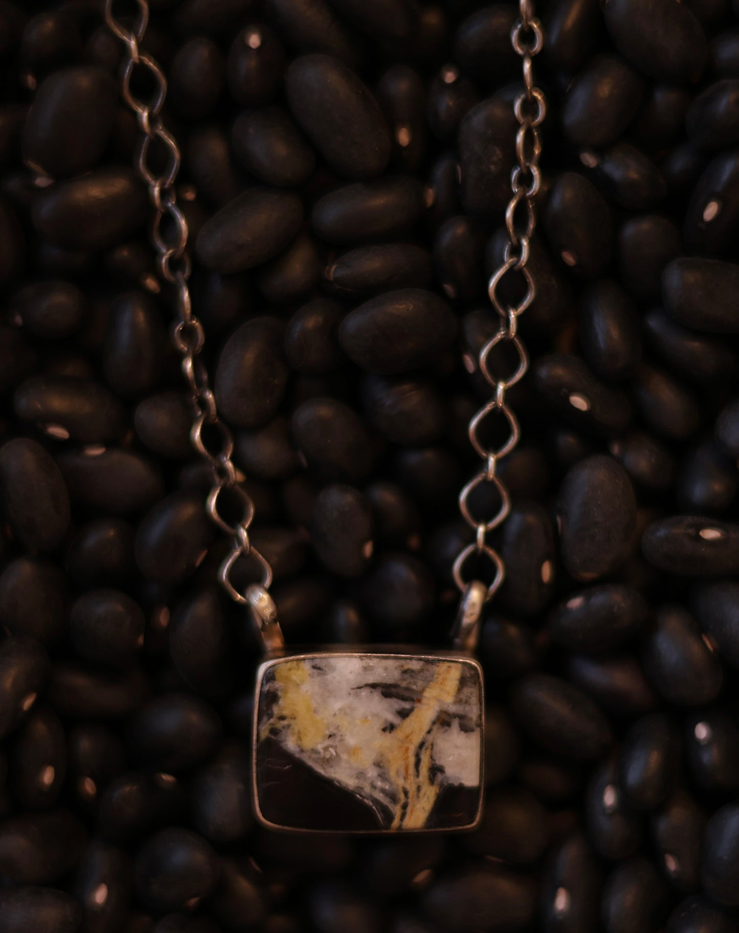 Eli Skeets SS White Buffalo Bar Necklace