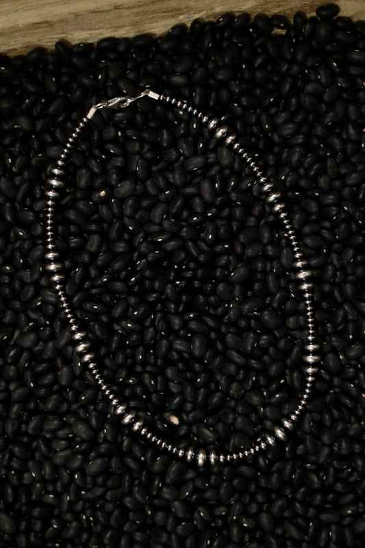 16" 4-8mm Graduated Rondelle Navajo Pearl Necklace