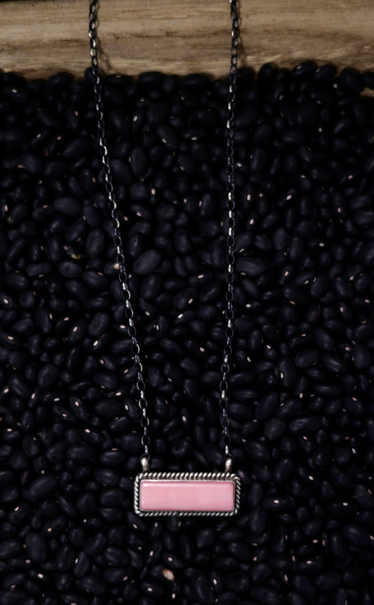 Judith Dixon Pink Conch Bar Necklace