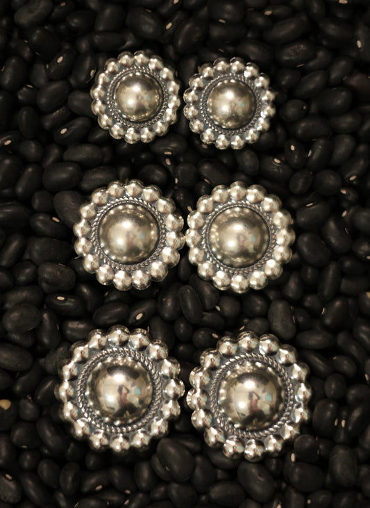 "Classic" Sterling Silver Dome Earrings - Large