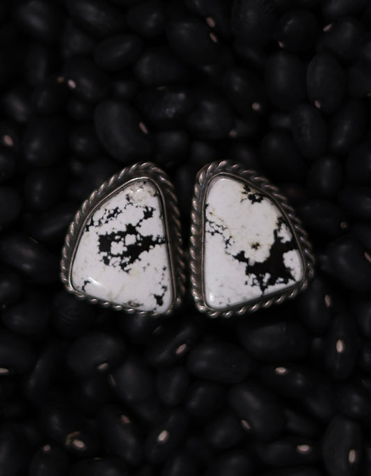 Elouise Kee White Buffalo Stud Earrings