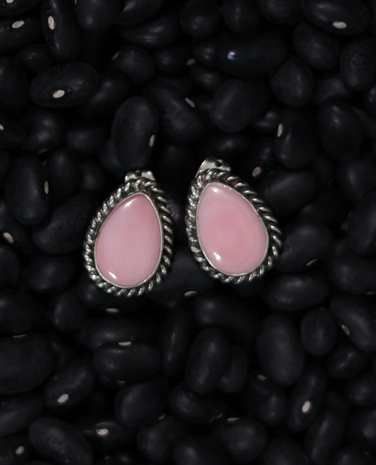 Trish Largo Pink Conch Stud Earrings