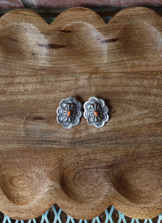 Lavina Benally Sterling Silver Stud Earrings - Spiny