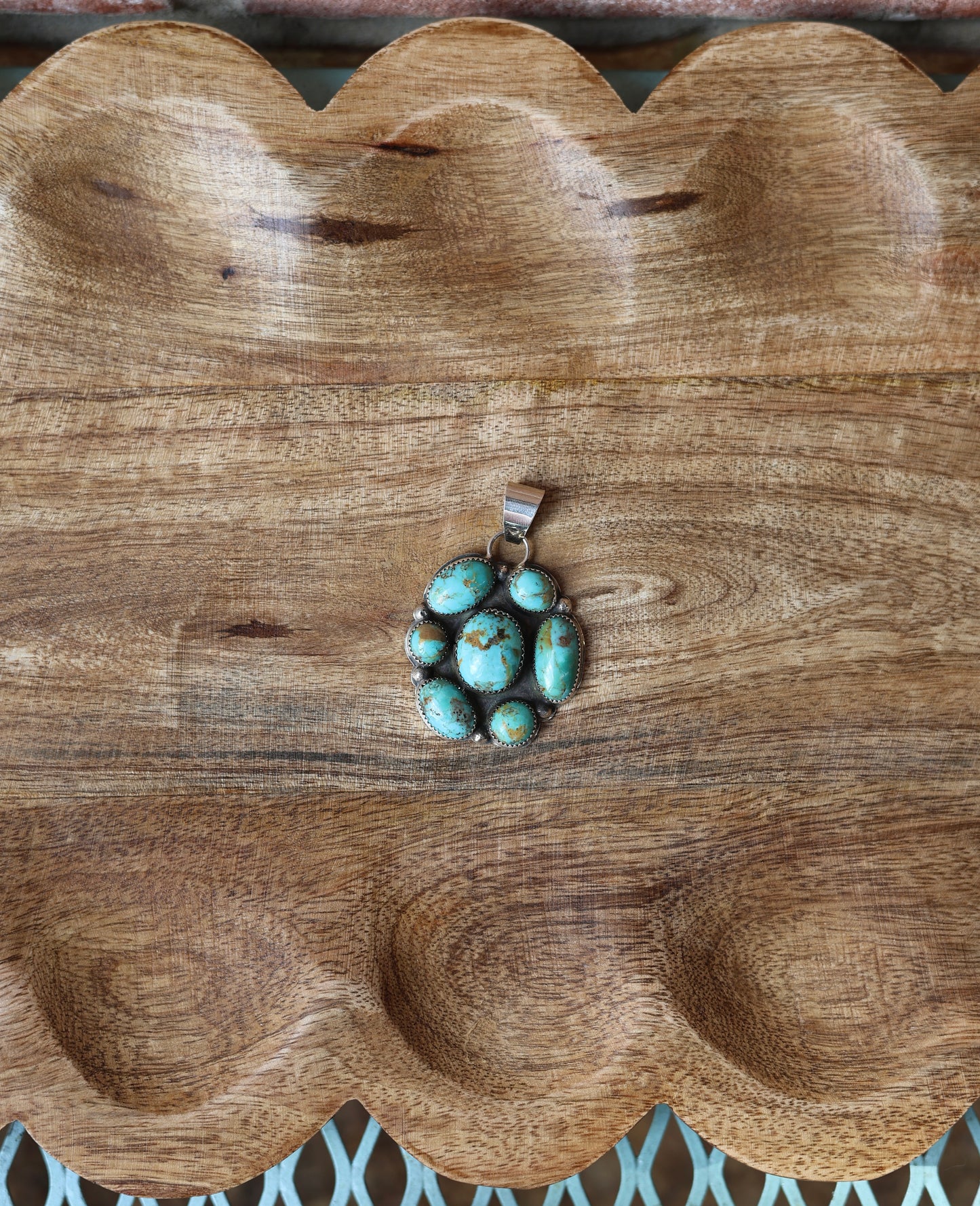 Joan Begay SS Royston Cluster Pendant