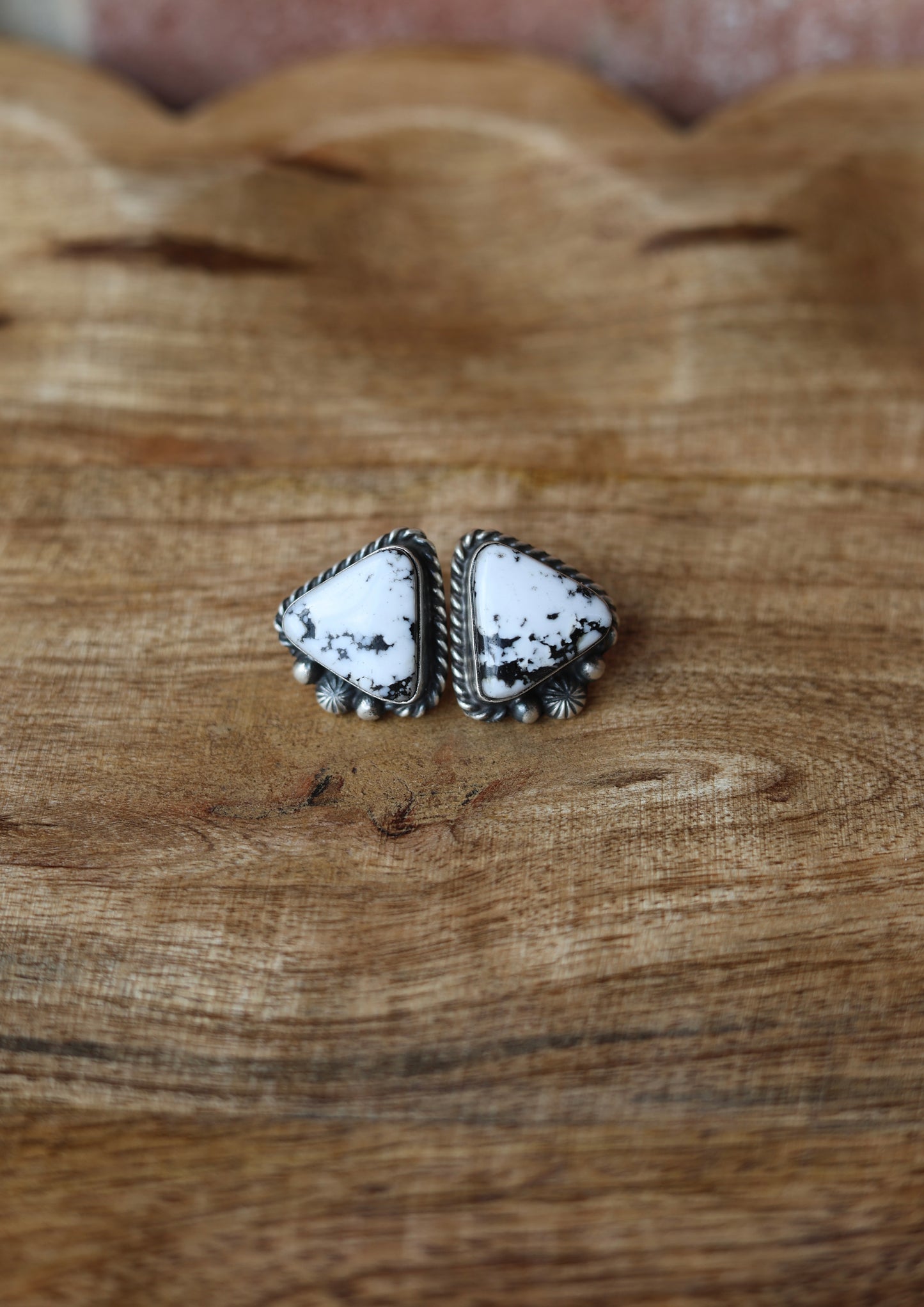 Chassity Belone White Buffalo Stud Earrings - Style #2