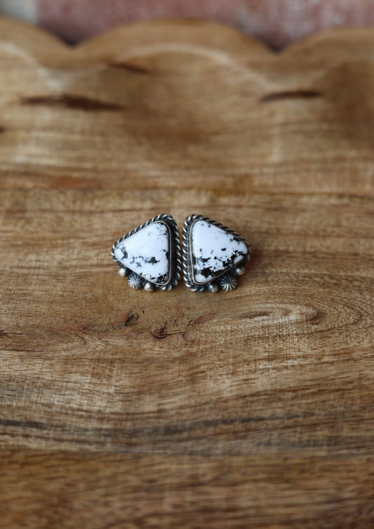 Chassity Belone White Buffalo Stud Earrings - Style #2