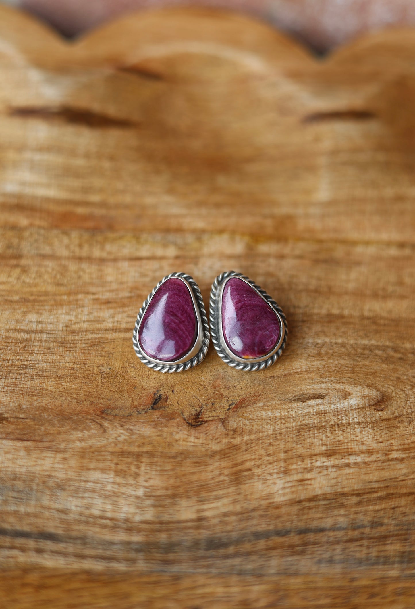 Chassity Belone Purple Spiny Stud Earrings