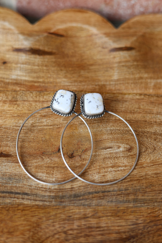 Elouise Kee White Buffalo Stud Hoop Earrings - Style #1