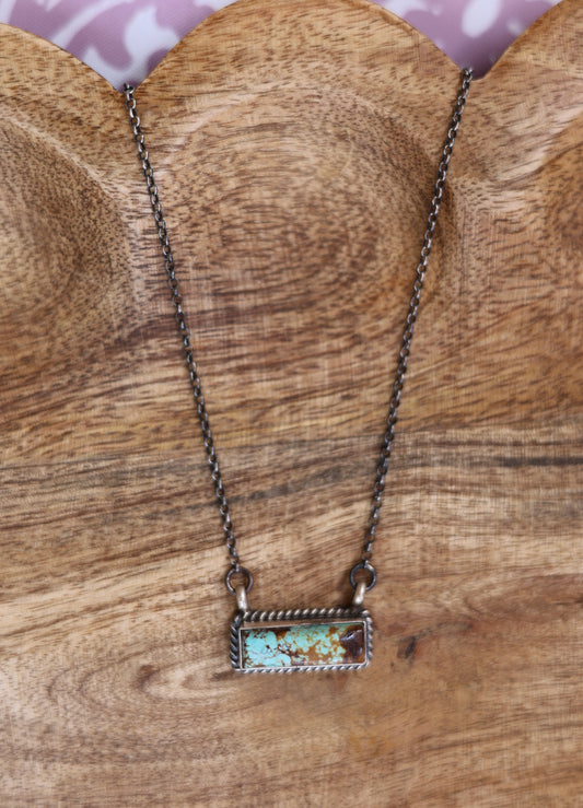 Judith Dixon #8 Turquoise Small Bar Necklace - Style #2