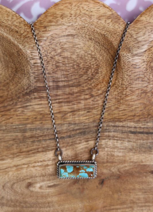 Judith Dixon #8 Turquoise Small Bar Necklace - Style #1