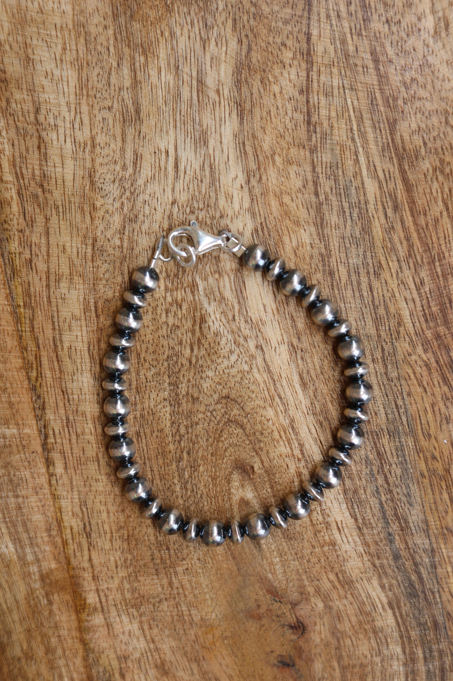 7.5" 6mm Mixed Rondelle & Machine Made Pearl Bracelet