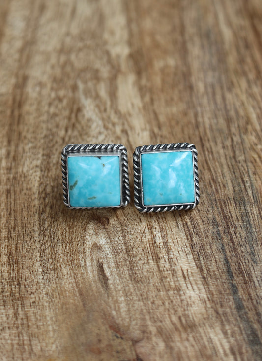 Judith Dixon Kingman Turquoise Stud Earrings - Style #3