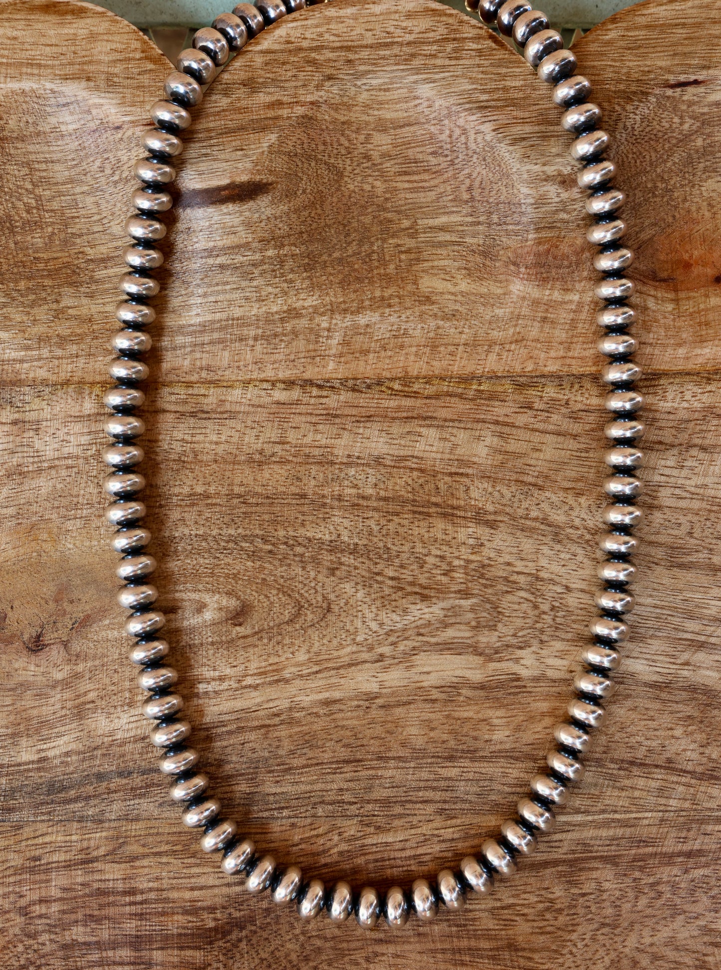 18” 8mm Sterling Silver Rondelle Pearls