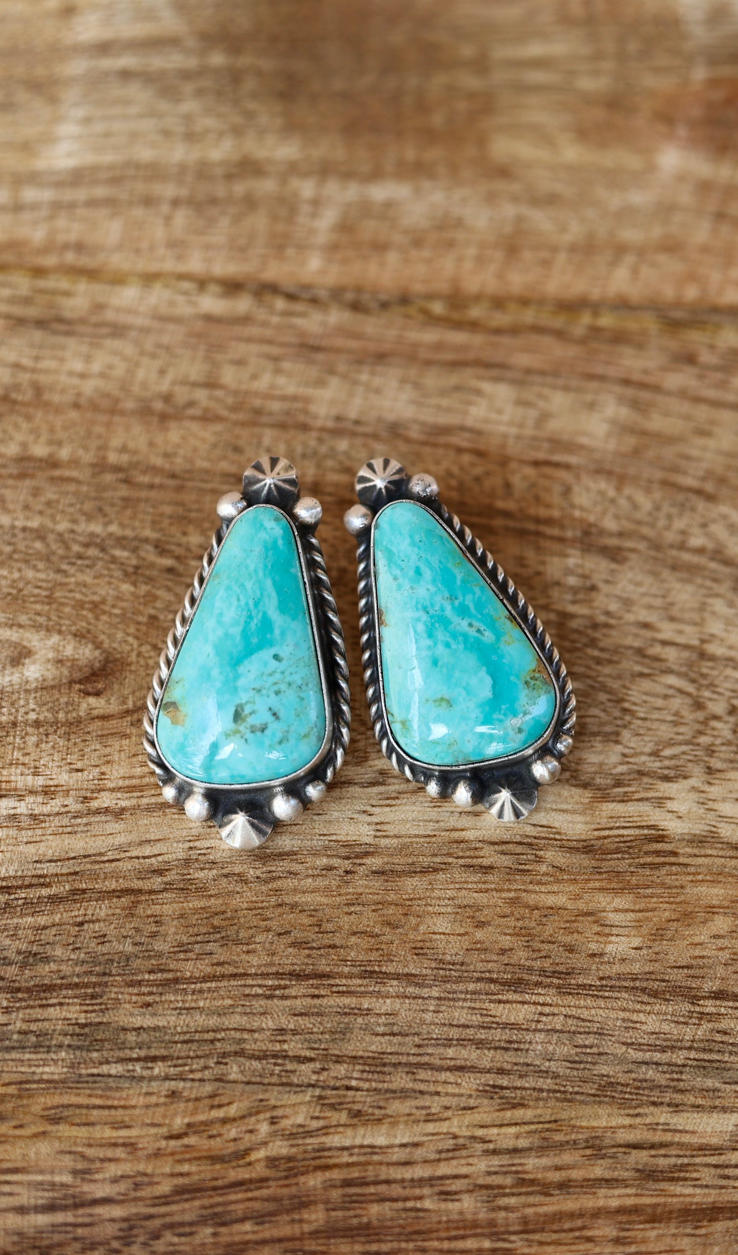 Chassity Belone Kingman Turquoise Stud Earrings - Style #1