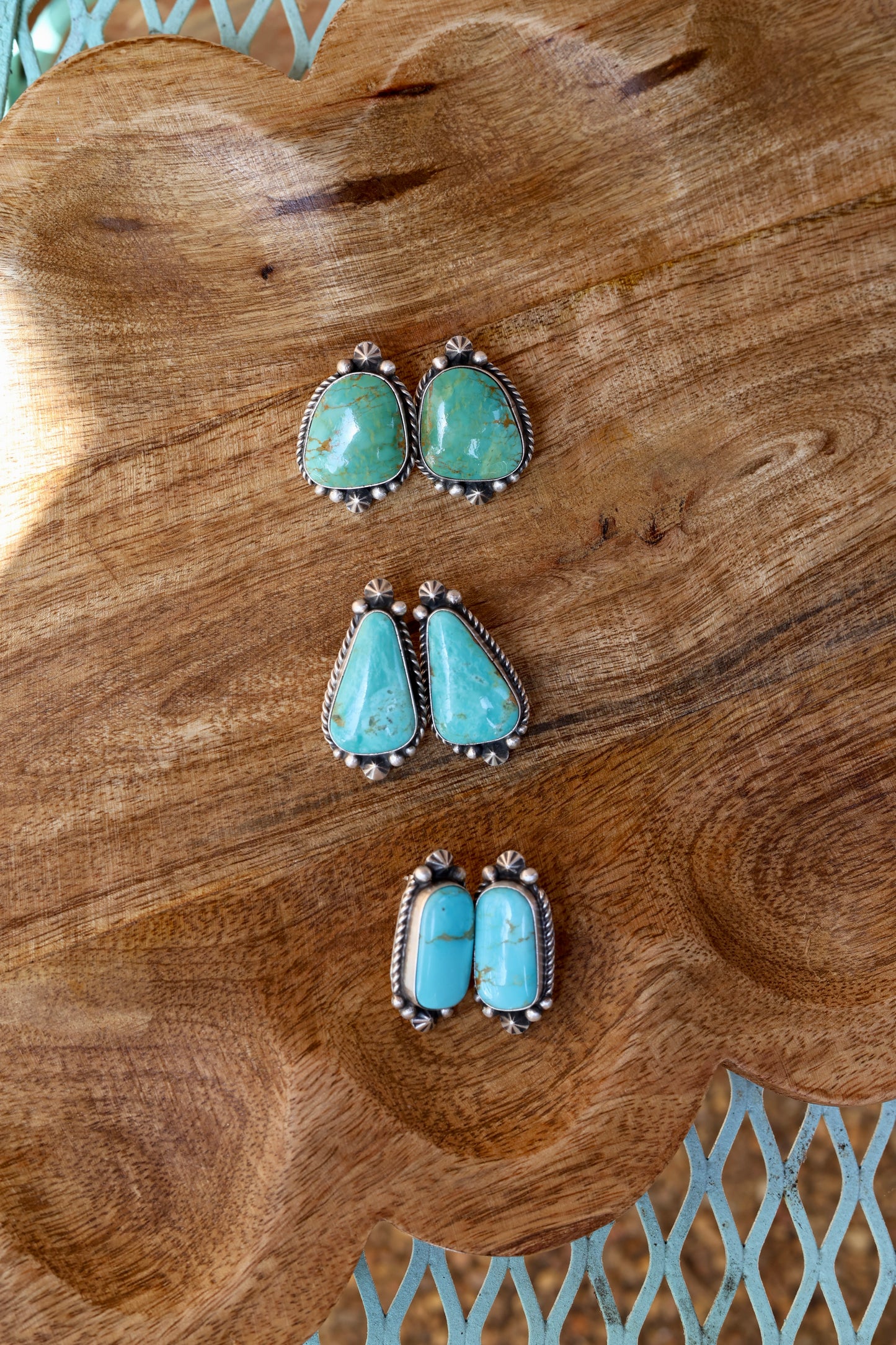 Chassity Belone Kingman Turquoise Stud Earrings - Style #3