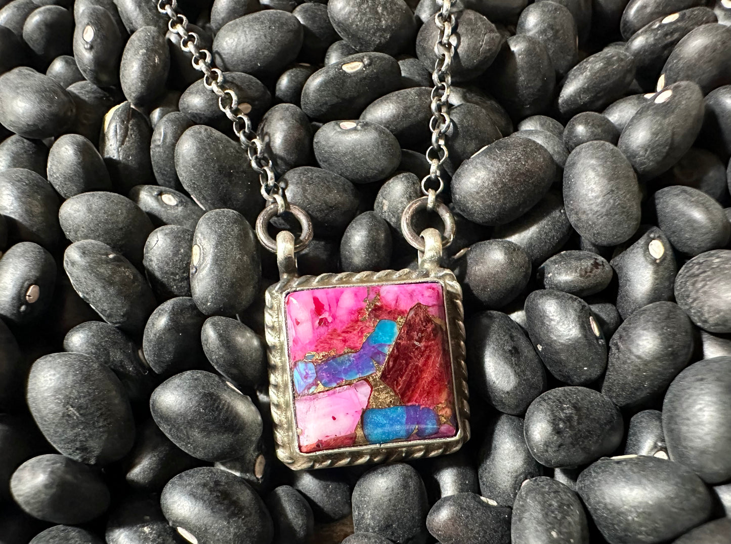 The "Ellie" Pink Dahlia Bar Necklace