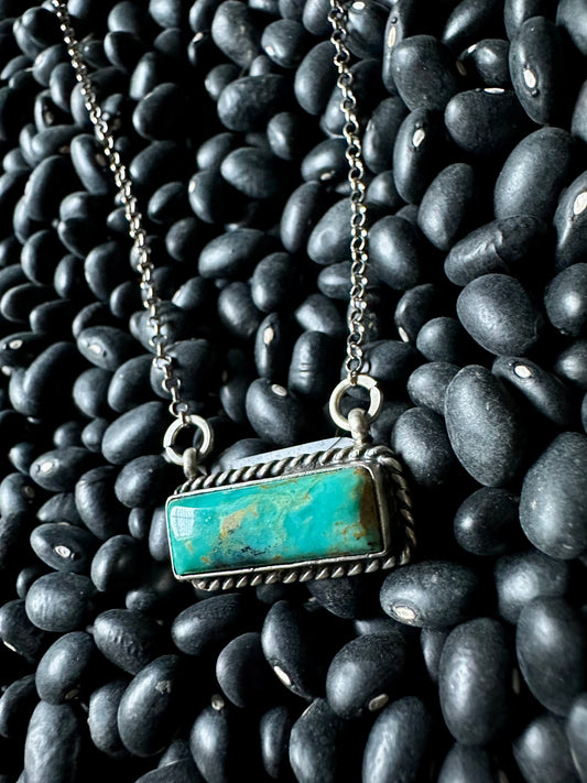 The Mini Kingman Turquoise Bar Necklace