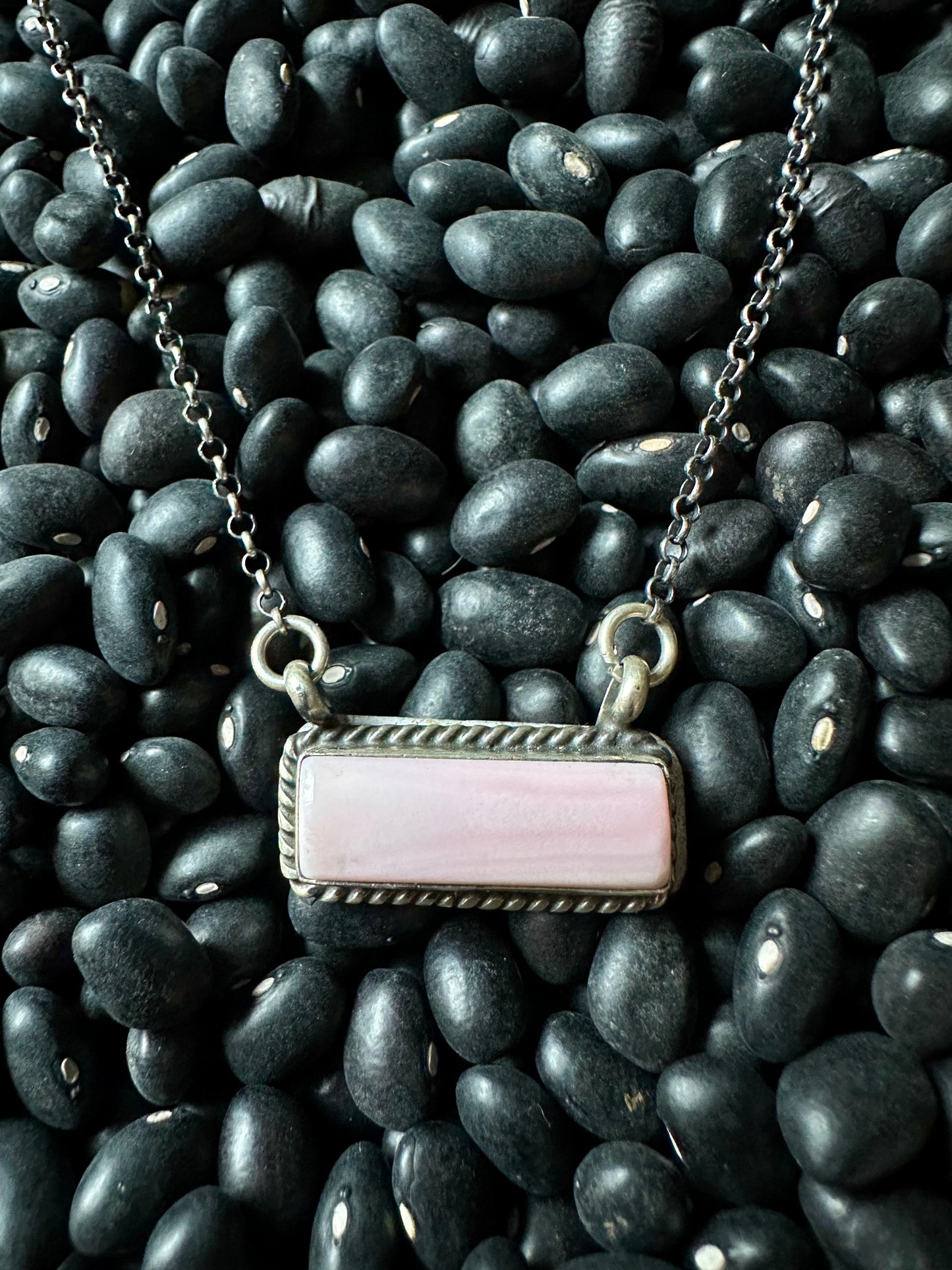 The Mini Pink Conch Bar Necklace