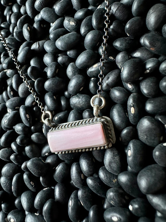 The Mini Pink Conch Bar Necklace