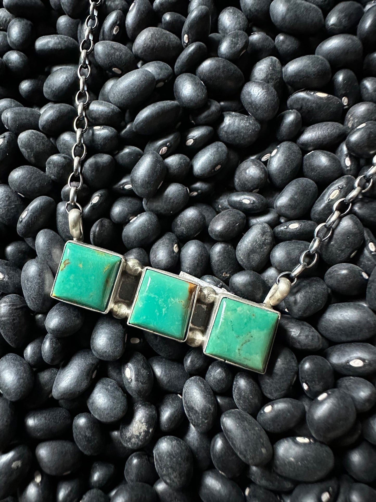 The "Sage" Kingman Bar Necklace