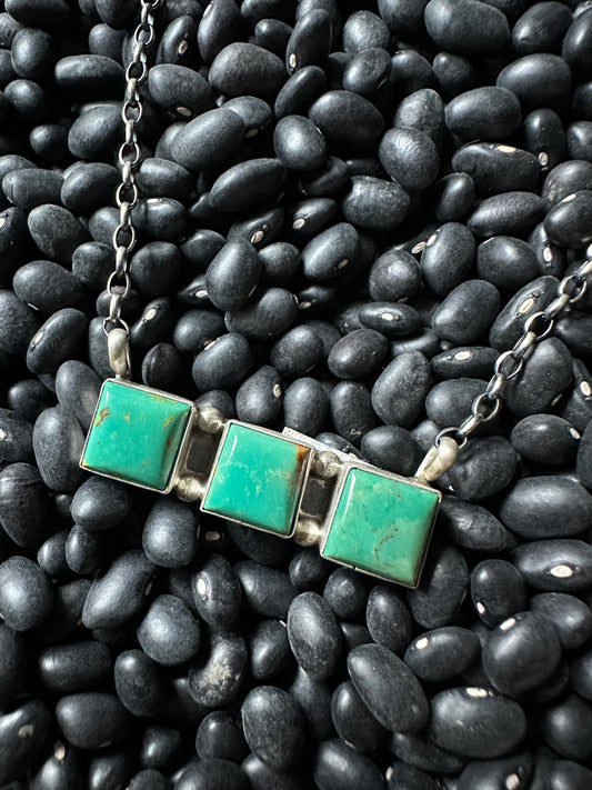 The "Sage" Kingman Bar Necklace