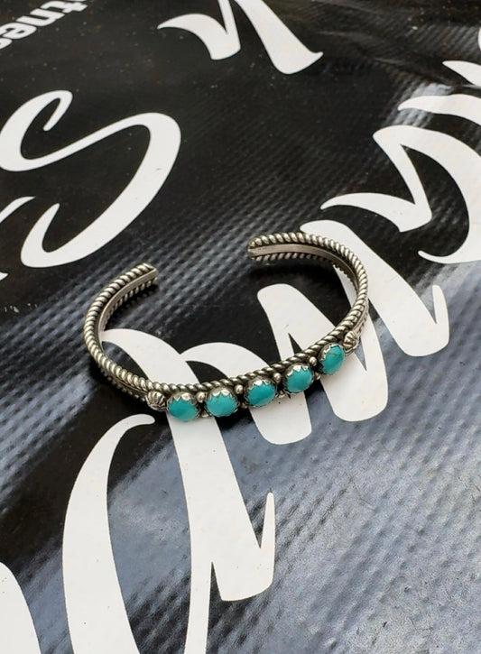 PREORDER PLEASE DO NOT PURCHASE - King 5-Stone Kingman Turquoise Cuff