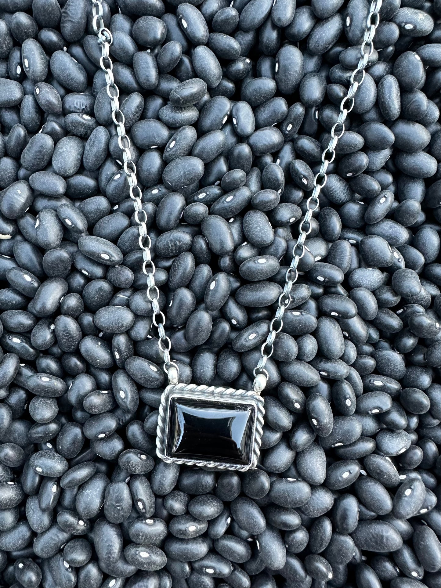 The "Berkleigh" Black Onyx Bar Necklace