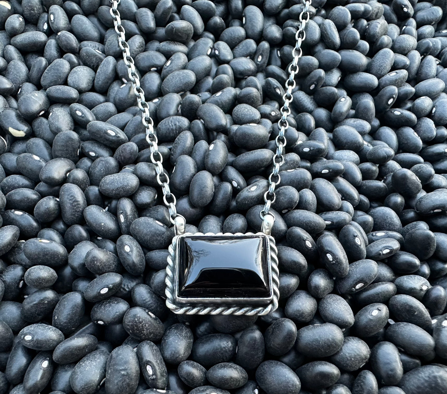 The "Berkleigh" Black Onyx Bar Necklace